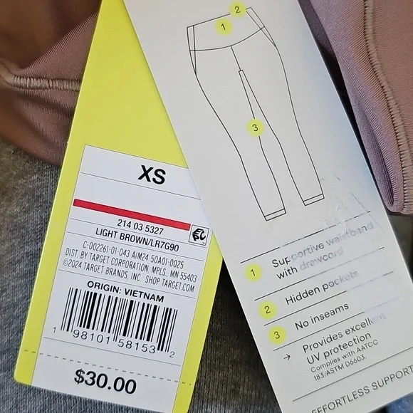 NWT All In Motion UPF 50+ Workout Set Light Brown XS - Picture 15 of 15